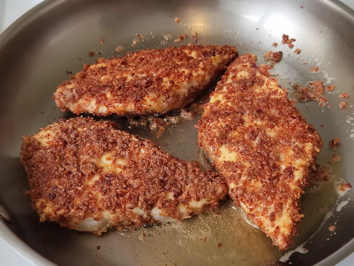 Bacon crumbed fish