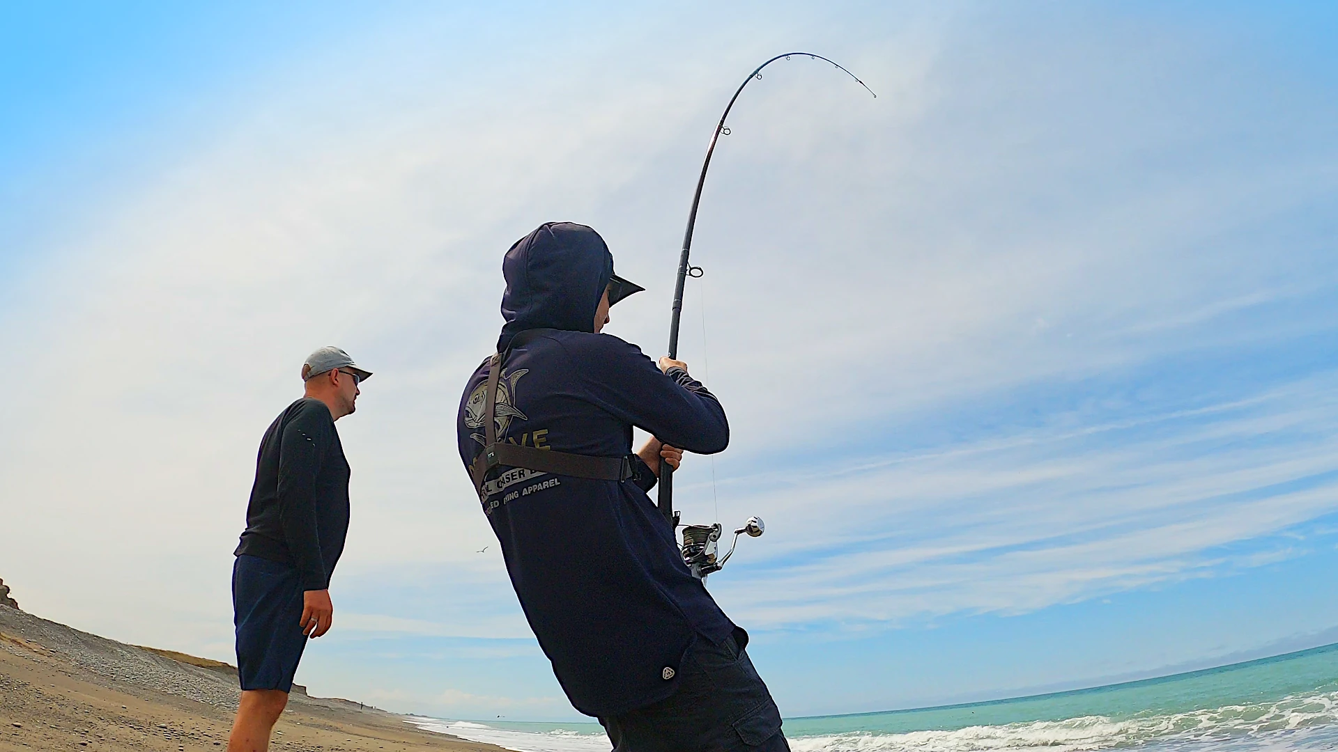 A Giant Short-Tailed Stingray, Gurnard, and School Sharks from the Surf